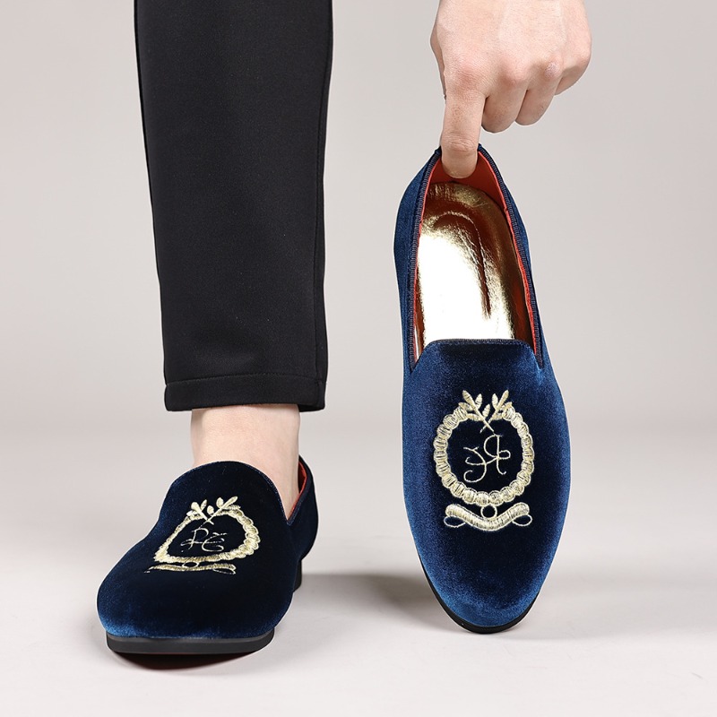 Men'S Shoes Hey Dude - الفاخرة مصمم المتسكعون جلد الغزال التطريز