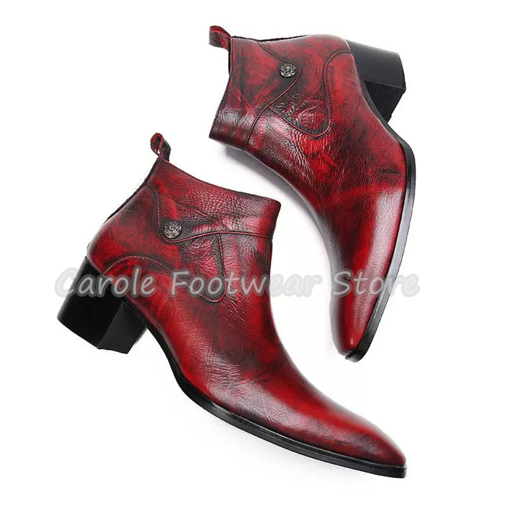 أحذية كاحل رجالية من الجلد الط - مراجعة Men'S Shoes Increase Height وسعره