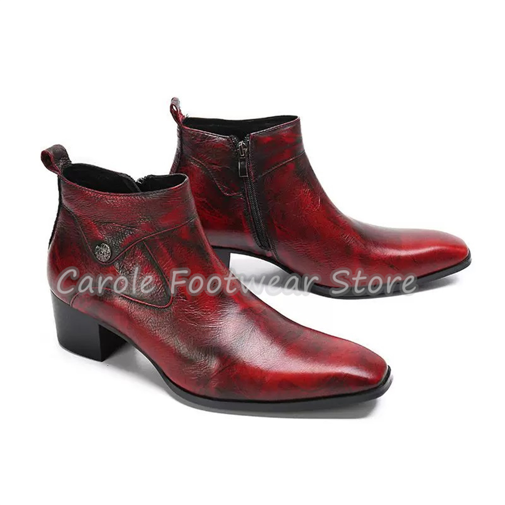 أحذية كاحل رجالية من الجلد الط - مراجعة Men'S Shoes Increase Height وسعره