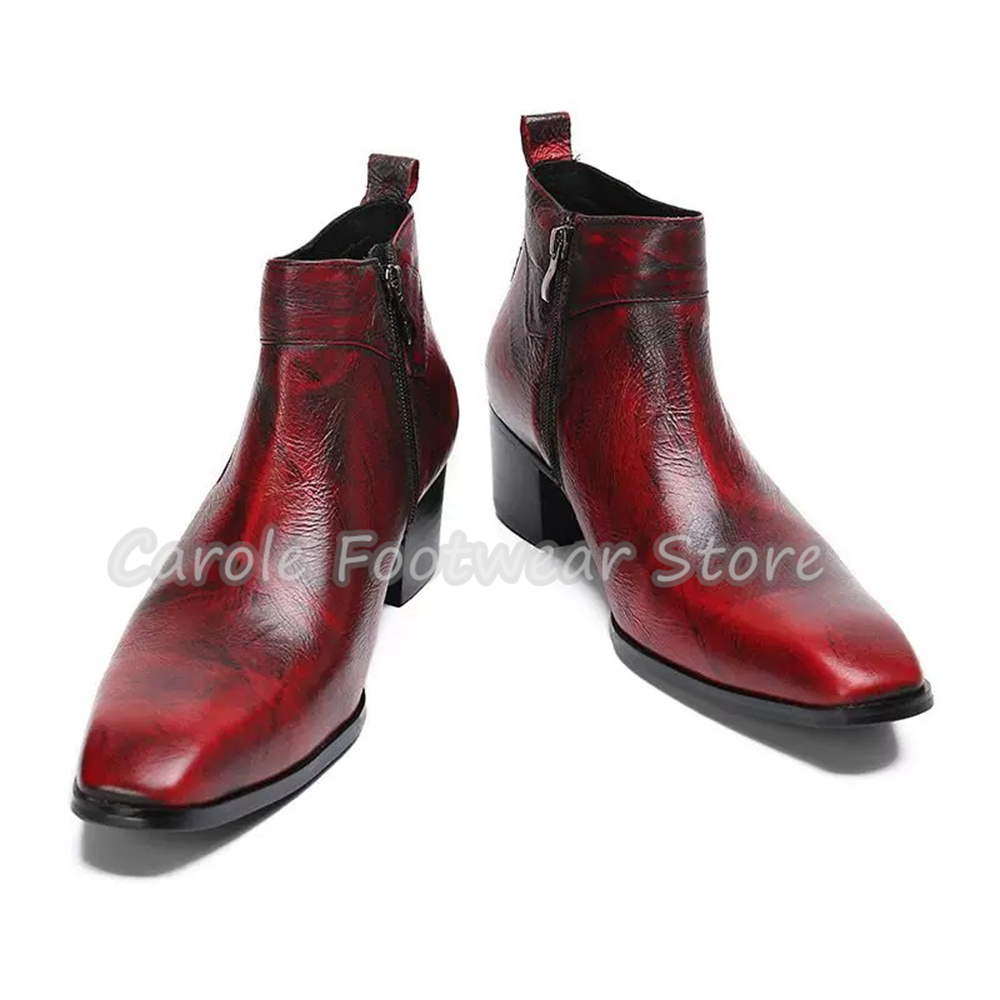 أحذية كاحل رجالية من الجلد الط - مراجعة Men'S Shoes Increase Height وسعره